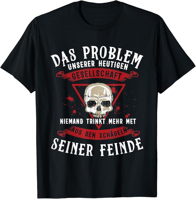 Wikinger Totenkopf Spruch Met aus Schädel der Feinde TShirt Amazon